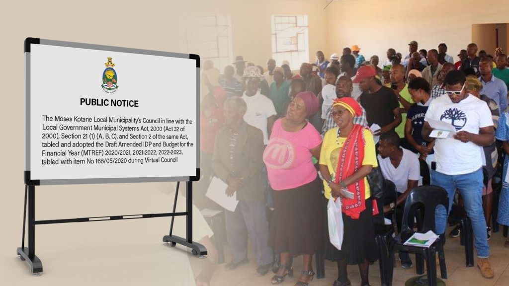 PUBLIC NOTICE – TABLING OF THE DRAFT IDP